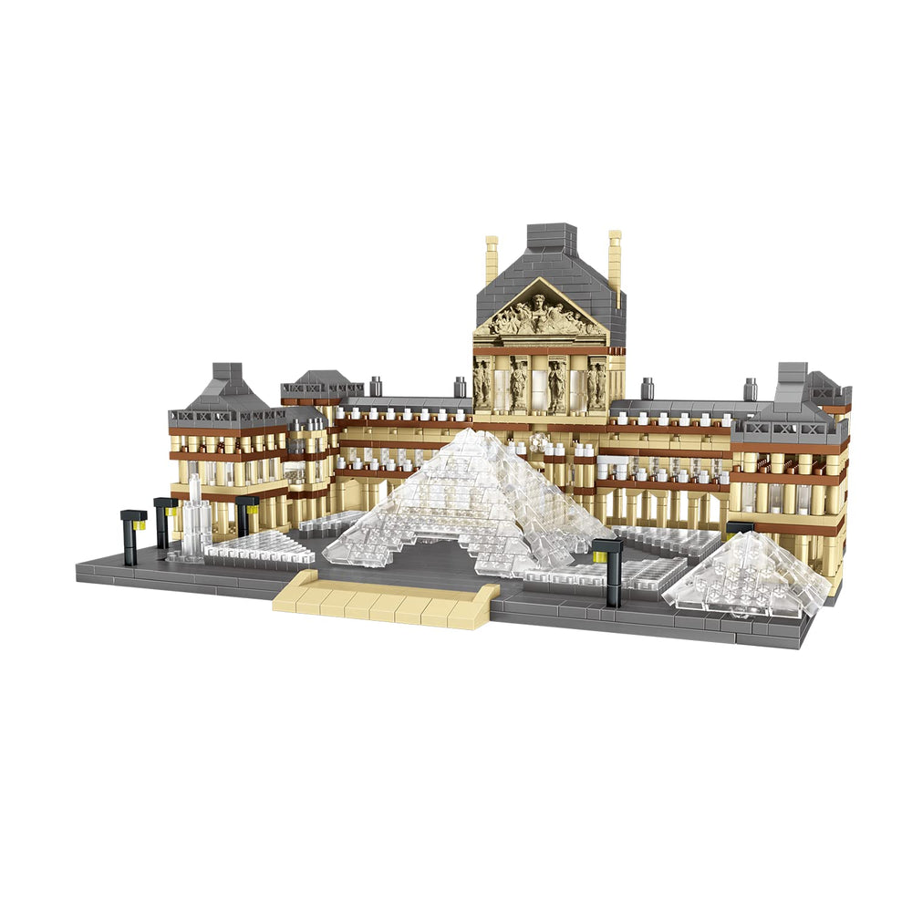 dOvOb Louvre micro building blocks set front view highlights intricate details for display