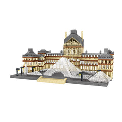 dOvOb Louvre micro building blocks set front view highlights intricate details for display