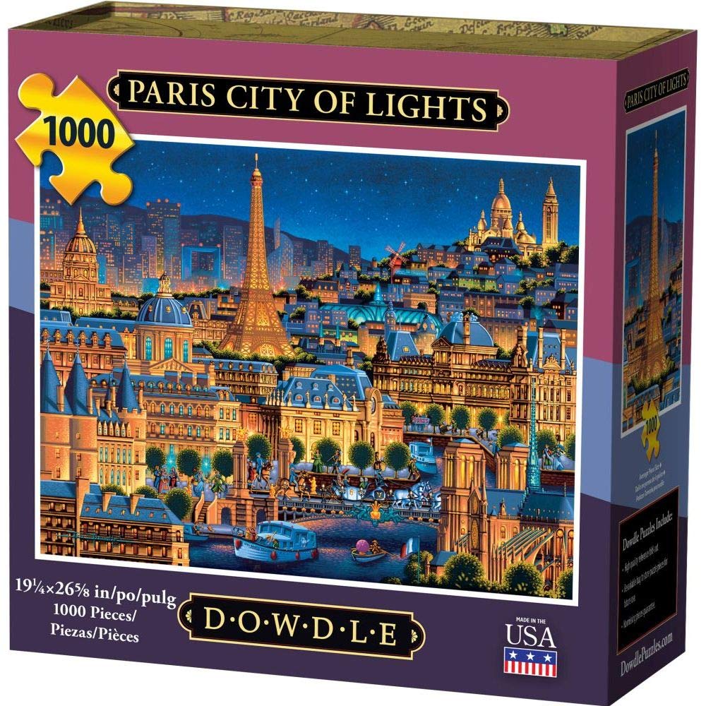 Dowdle Paris City of Lights puzzle box with magnetic closure for display