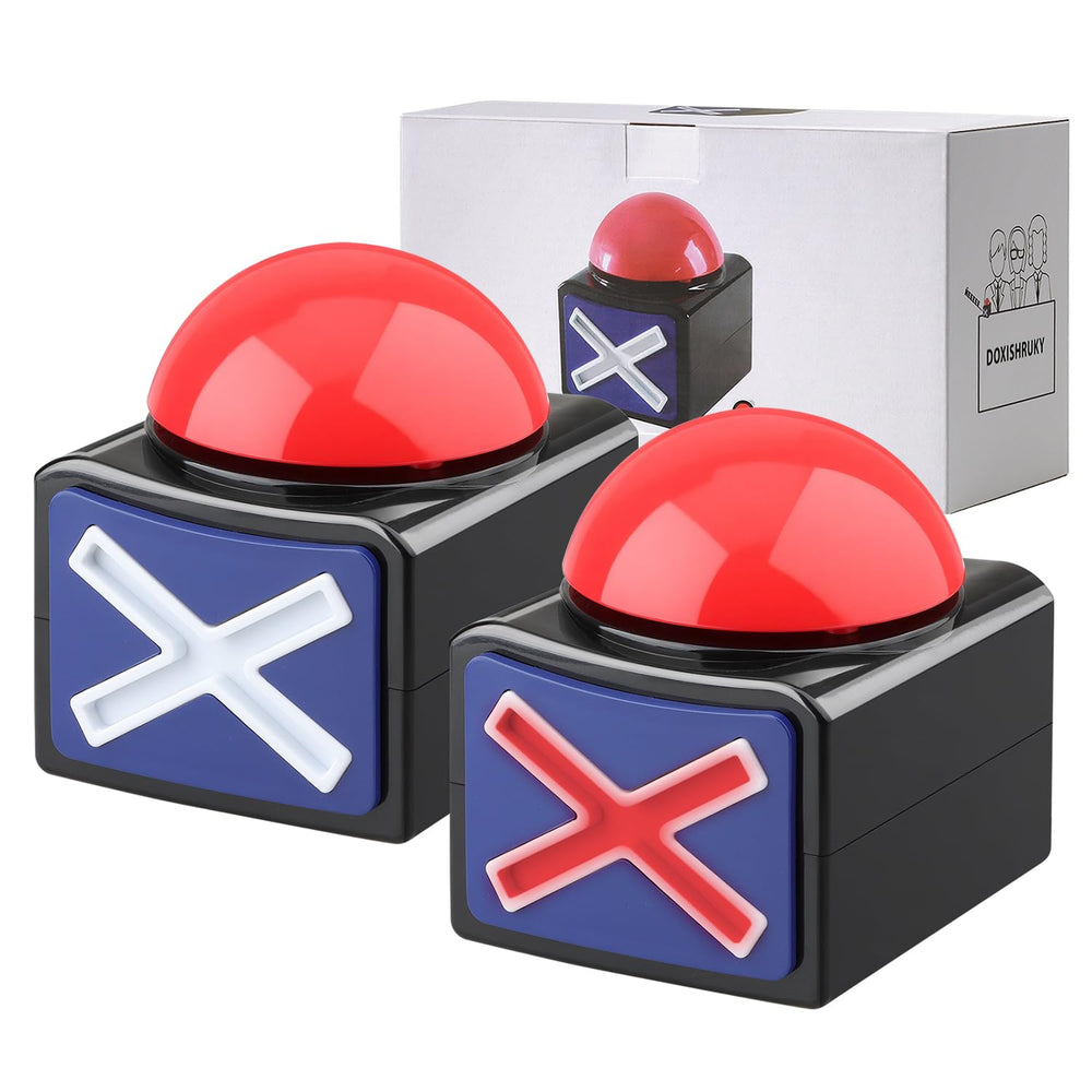 Easily integrate into family feud, trivia, talent shows with clear red-light cues.