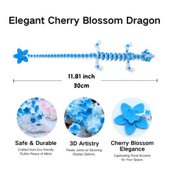 Dpcirk blue-white cherry blossom dragon front view color contrast