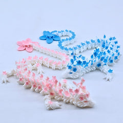 Dpcirk pink-white cherry blossom dragon front view highlighting pose options