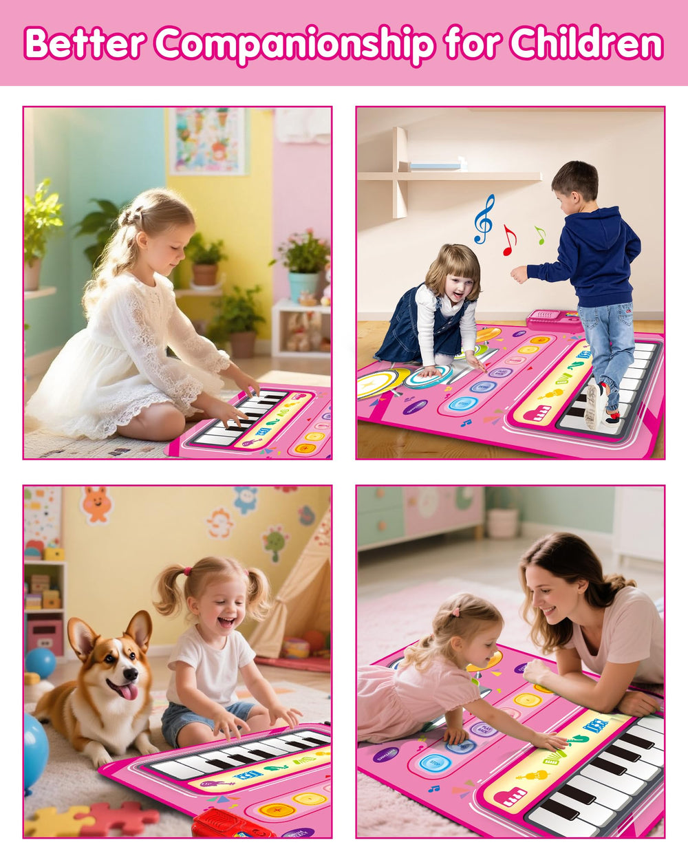 DQMOON musical mat twin-player mode supports parent-child bonding during music time.