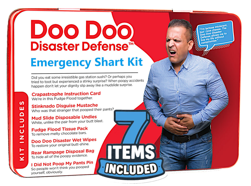 DR DINGUS Emergency Shart Kit metal case keeps essentials secure during travel