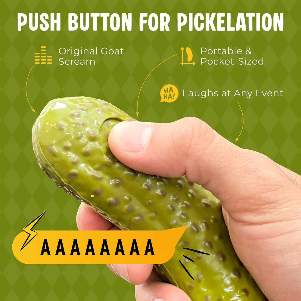 DR DINGUS Screaming Pickle in-hand shot creates easy icebreaker.