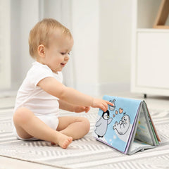 Sturdy floor-stand design of Dr.Rapeti book stays in place for extended tummy time