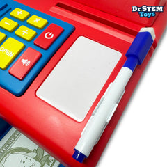 67-piece set layout featuring calculators, money, and accessories.