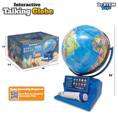 Dr. STEM Toys globe and game panel for immersive country quizzes.