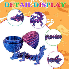 Dragon Eggs with articulated mini dragons for poseable display and interactive fun.