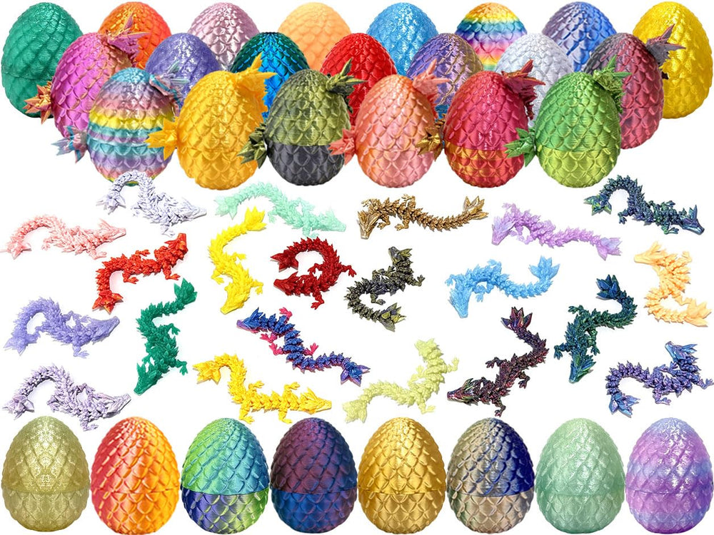 Dragon eggs open interior reveals tiny dragon, ideal for desk display.