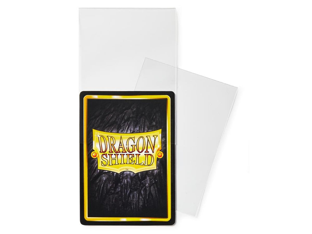 Dragon Shield 100 standard size clear sleeves in use, keeping cards secure.