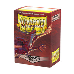 Dragon Shield Crimson Matte sleeves front view protecting standard-size cards.