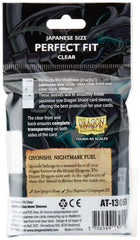 Dragon Shield DS60J Perfect Fit Inner Sleeve snugly fits over cards for double-sleeving.