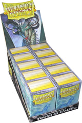 Dragon Shield matte clear display box front view, ideal for organized standard-size card storage.