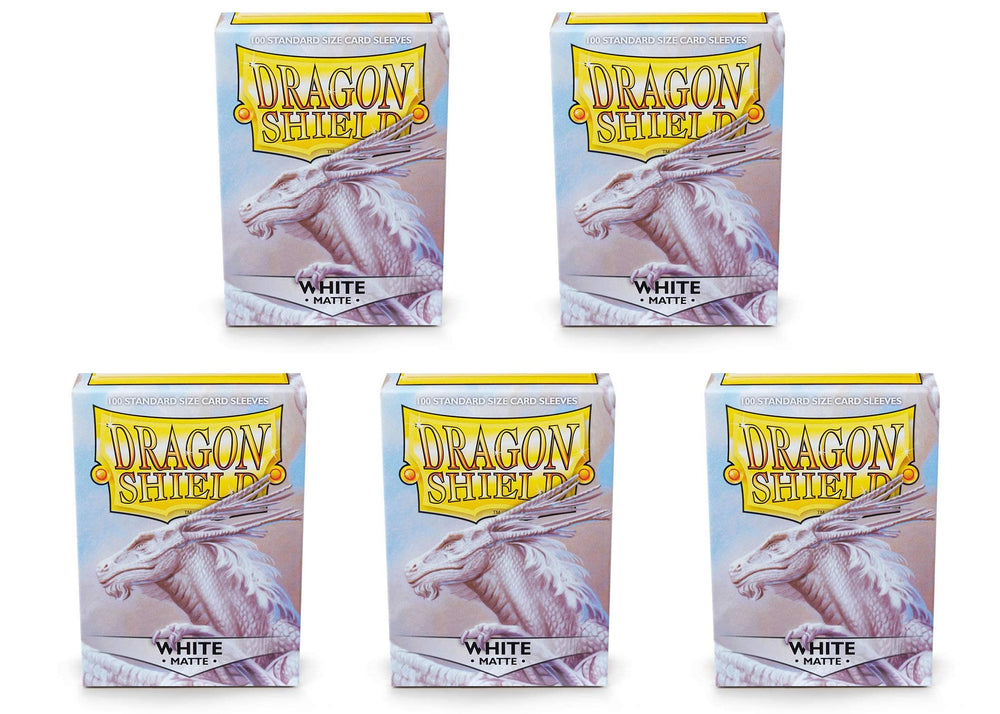 Dragon Shield Matte White box open, revealing 100 sleeves for quick deck setup