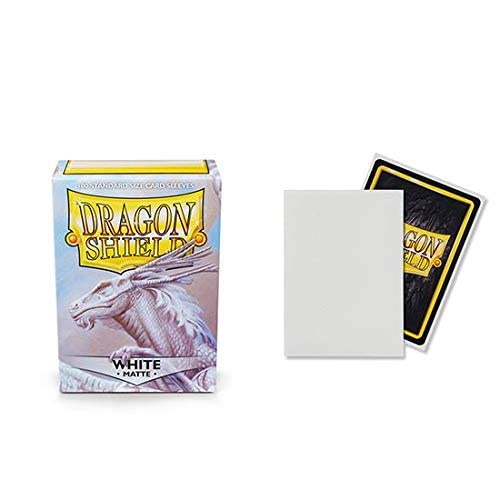 Dragon Shield Matte White sleeves close up texture shows premium matte finish