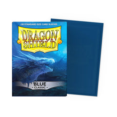 Dragon Shield Classic Blue sleeves back view with glossy blue finish for premium look