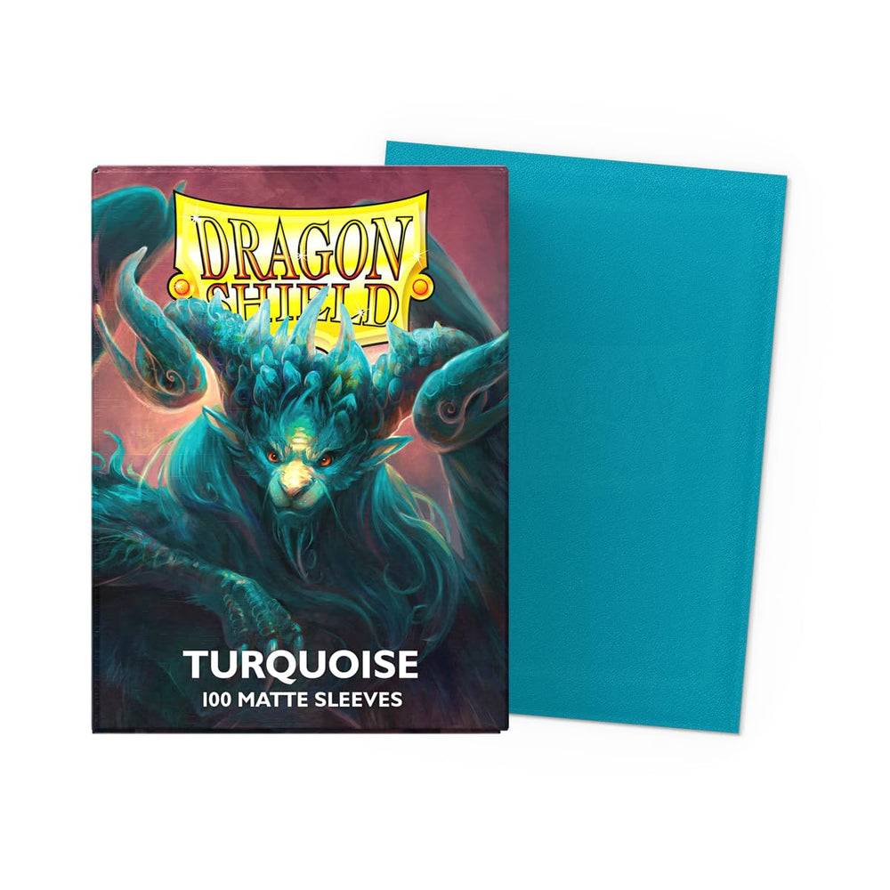 Dragon Shield smooth shuffle turquoise matte sleeves enhance handling