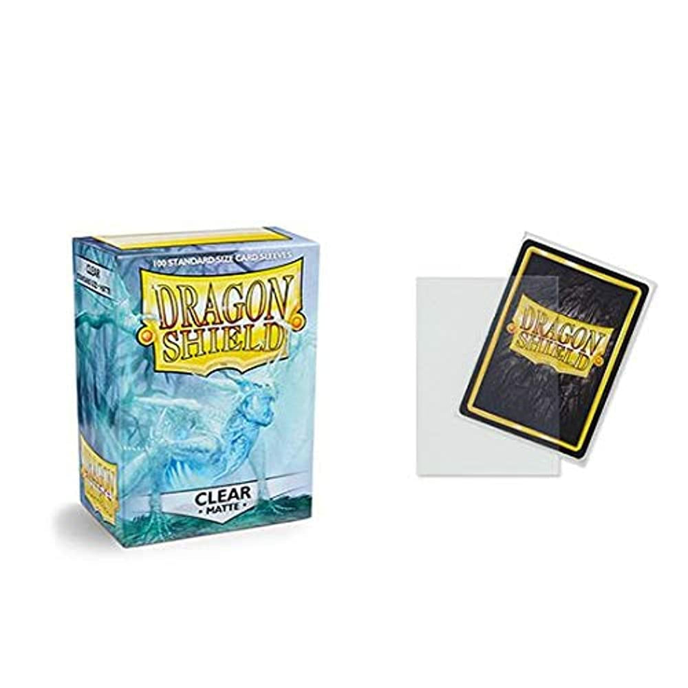 Dragon Shield standard-size matte sleeves 100 ct pack shot showing durability and protection.