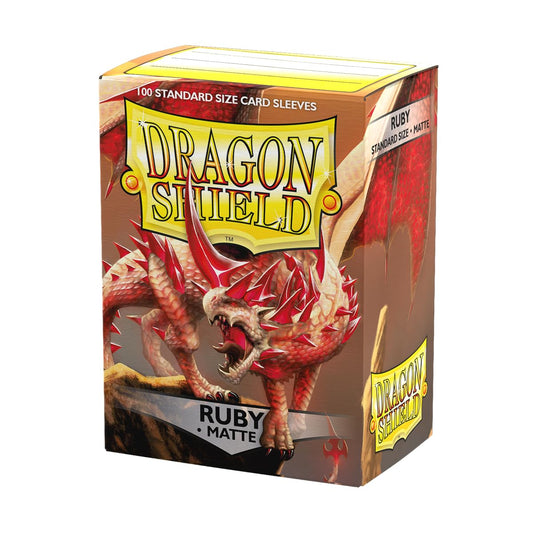 Dragon Shield Ruby Matte sleeves show vibrant artwork with lasting card protection.
