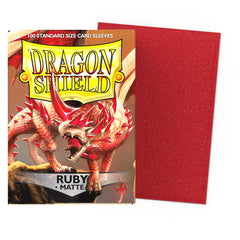 Ruby Matte Dragon Shield sleeves provide a smooth shuffle experience and reduced sticking.