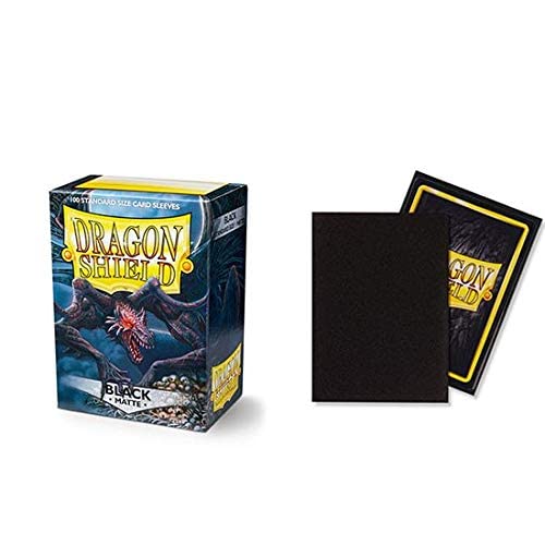 Dragon Shield standard size 100ct sleeves close-up, 120 micron archival feel.