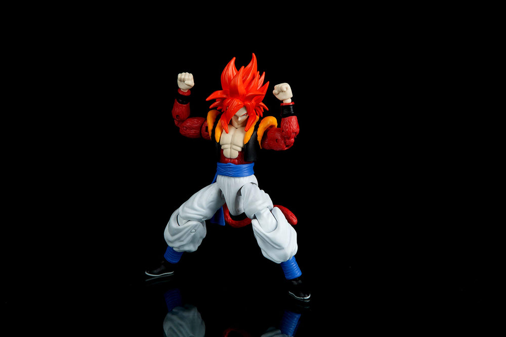 Dragon Stars Gogeta Saiyan 4 face sculpt captures intense expression.