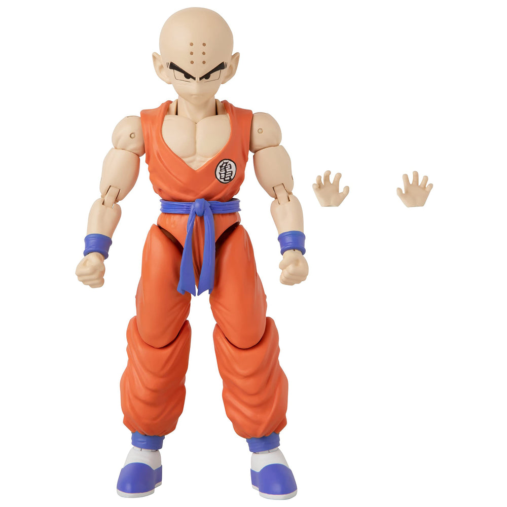 Dragon Stars Krillin 6.5-inch articulation close-up highlighting 20+ points for pose versatility.