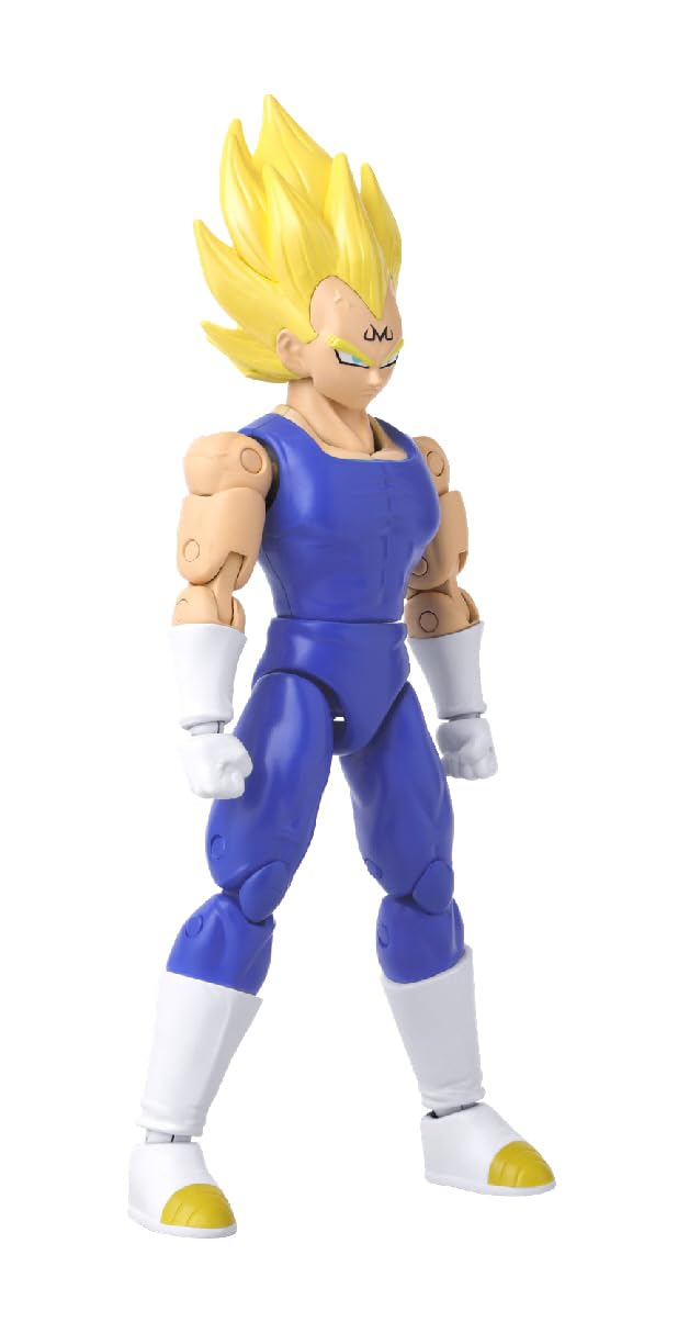 Dragon Stars Majin Vegeta interchangeable hands and accessories enable varied poses.