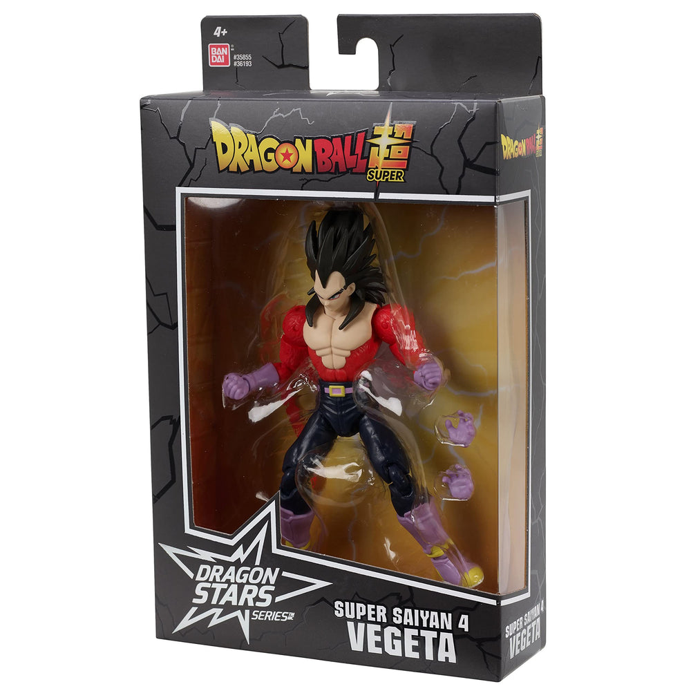 Dragon Stars Series Super Saiyan 4 Vegeta packaging for gift-ready setup.