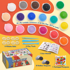 Drama Planet clay magnets for refrigerator art showcase for kids' creativity with non-toxic, safe materials.