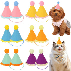 DRANSMIC 12-pack mini party hats for stuffed animals brighten playtime with colorful flair.