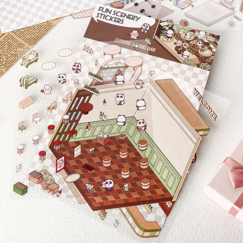 Draupnir 3D house stickers—sweetheart room scene for gifts and keepsakes