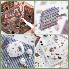 Draupnir DIY 3D House Stickers bookstore scene brightens shelves and journals.