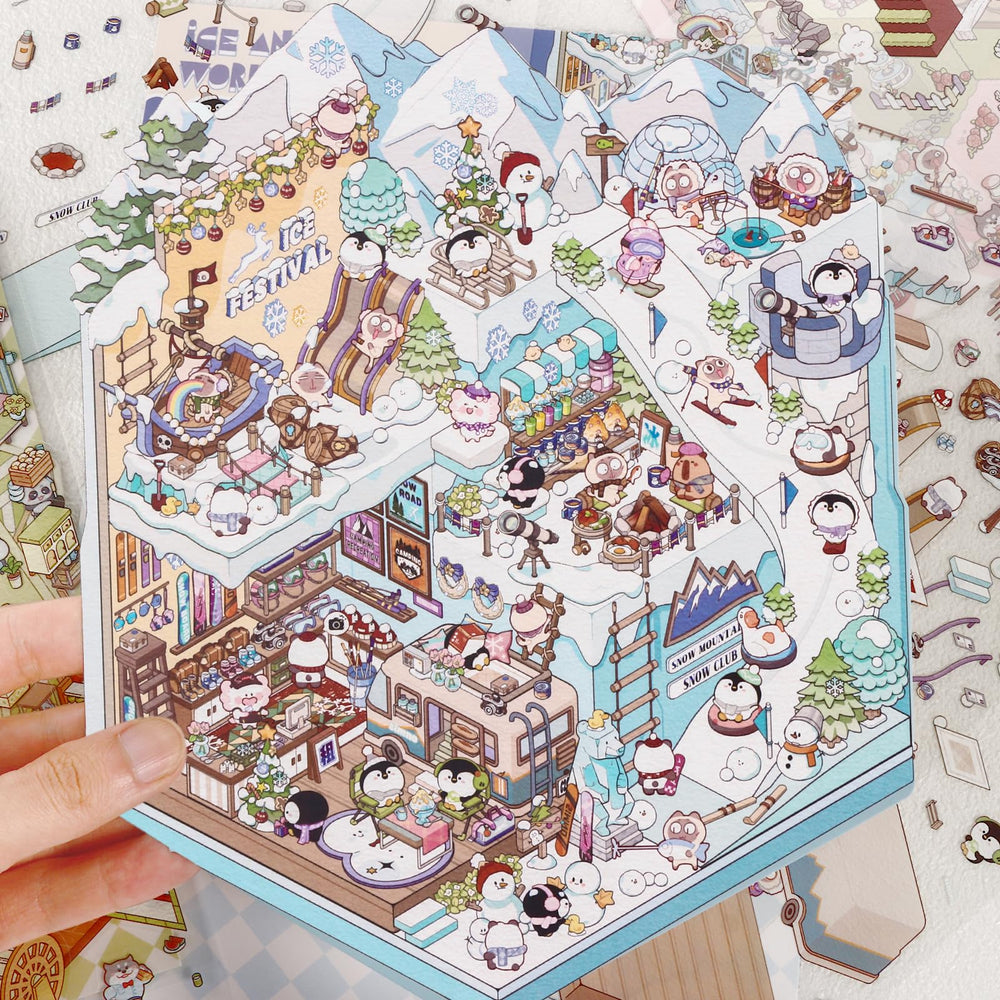 Draupnir DIY 3D House Stickers coffee shop scene supports cozy setups and colorful accents