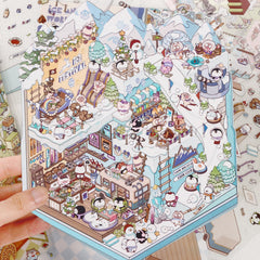 Draupnir DIY 3D House Stickers coffee shop scene supports cozy setups and colorful accents