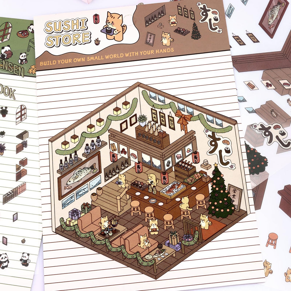 Draupnir DIY 3D House Stickers loft apartment scene ideal for desks