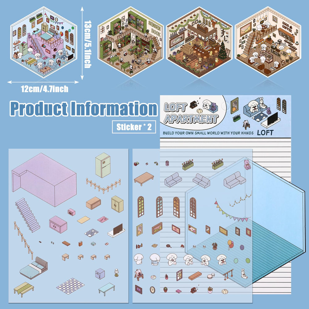 Draupnir DIY 3D House Stickers restaurant scene enhances gifts and personal spaces