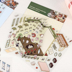 Draupnir DIY 3D House Stickers sushi restaurant scene adds charm to fridge and phone