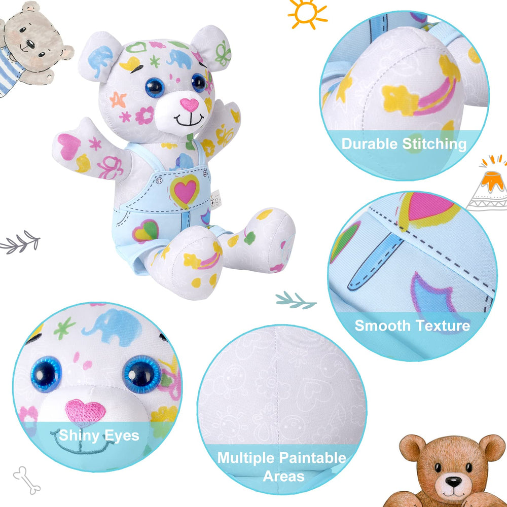 DRAWMYTOY coloring plush close-up shows marker marks.