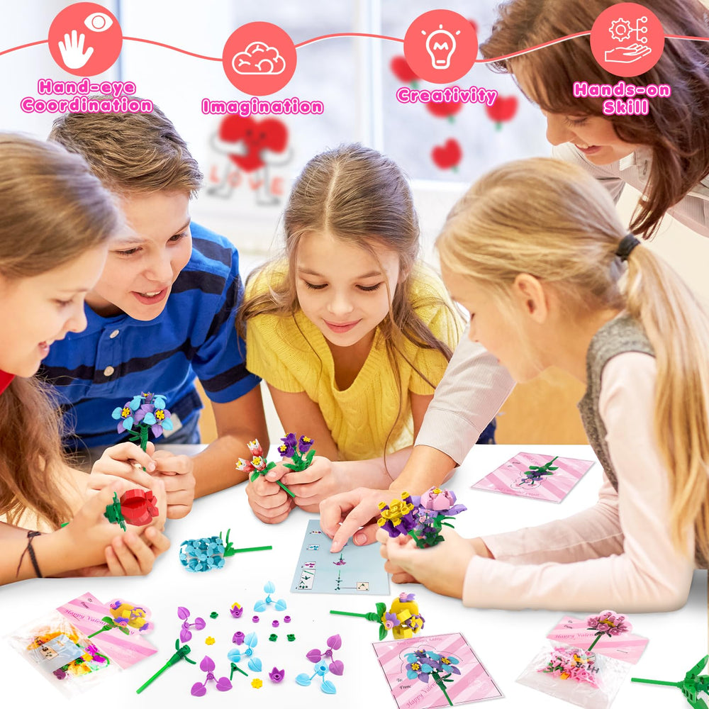 DREACAREFT sturdy ABS blocks in bright colors for long lasting Valentines.