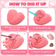 DREACAREFT digging tool and cleaning brush for easy gemstone reveal