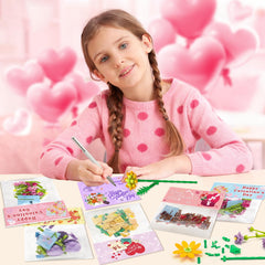 DREACAREFT valentines daisy design blocks for classroom exchanges