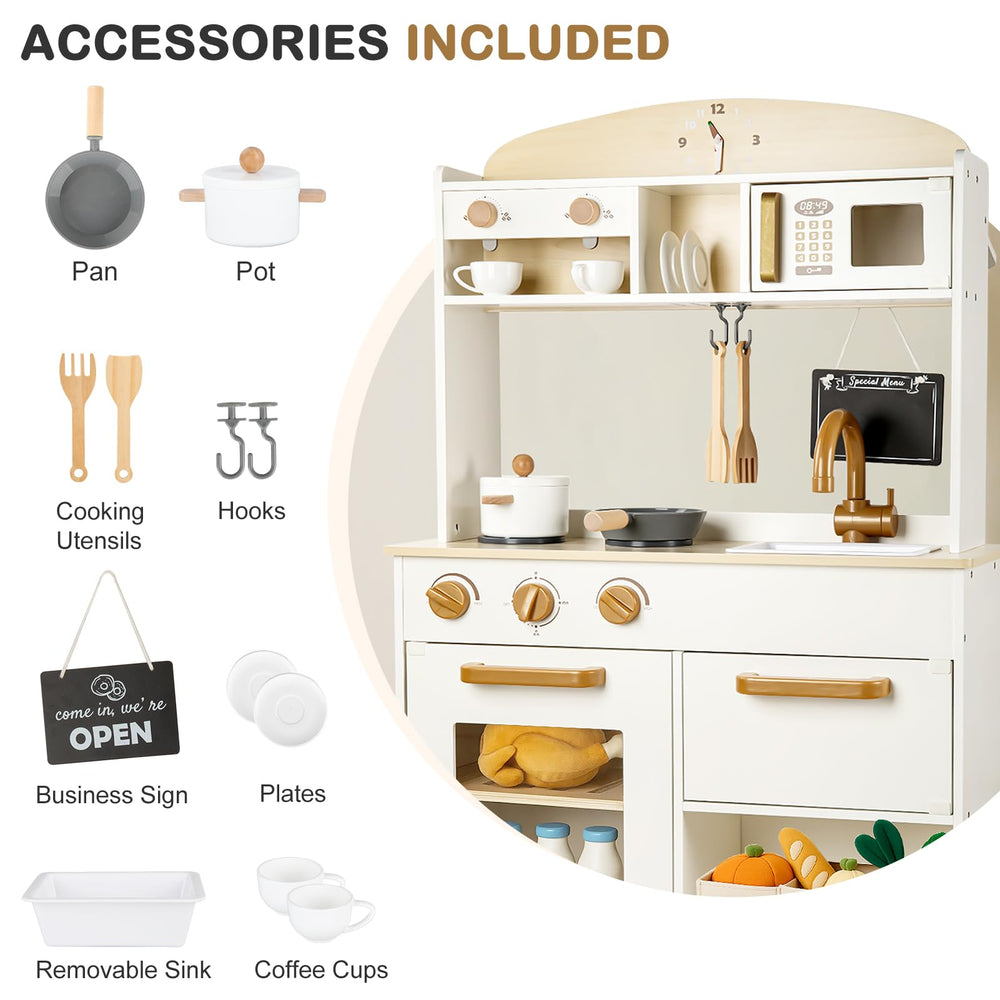 Dream Building movable sink and cabinets enabling organized play