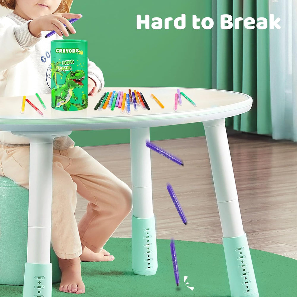 DreamCandy dinosaur pencil holder keeps crayons organized