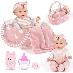 Dreamon 12 inch baby doll playset for imaginative nurture and pretend care