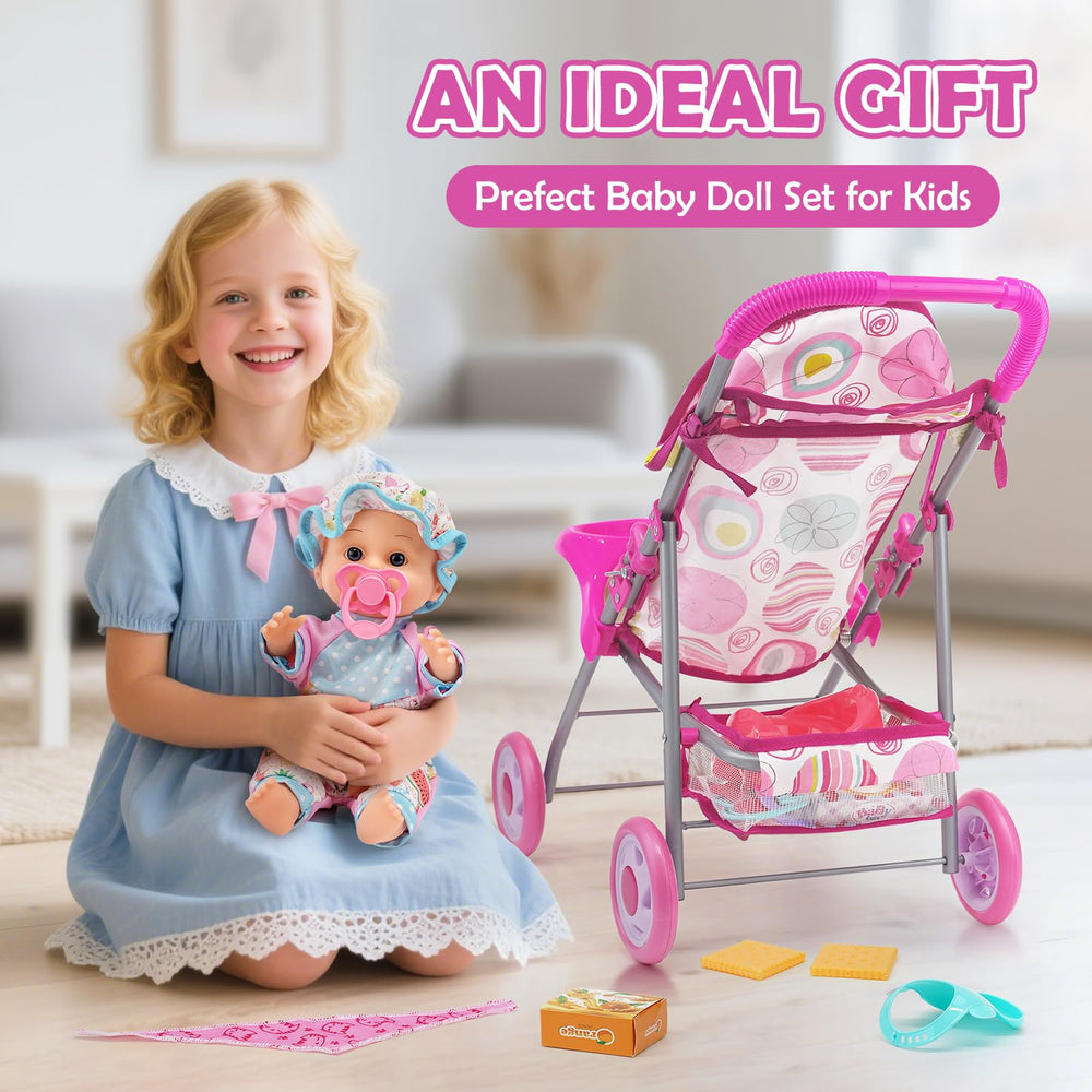 Dreamon stroller with soft handles supports safe, comfortable pushing by little hands.