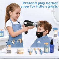 Dreamon Barber Shop Playset blow-dryer showing airflow for immersive play.