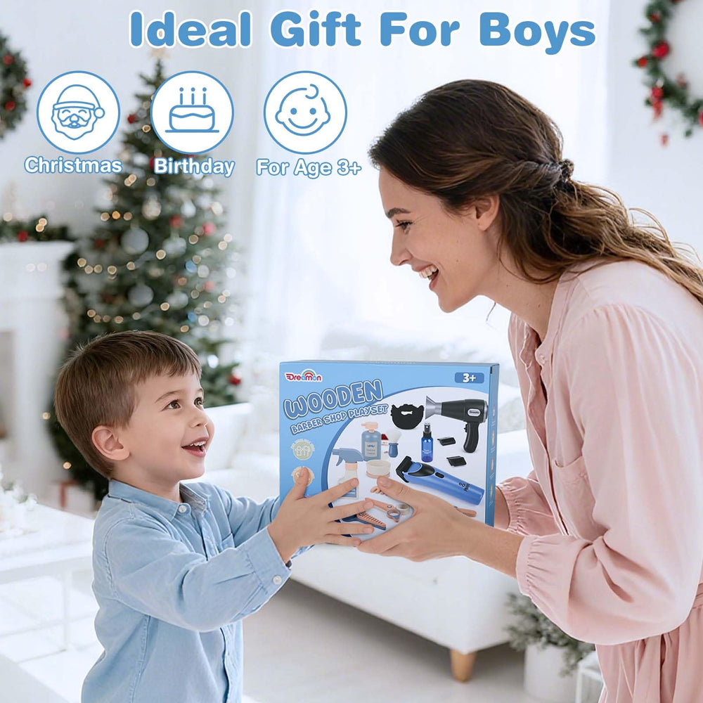 Dreamon Barber Shop Playset packaging highlights gift-ready creativity for kids.
