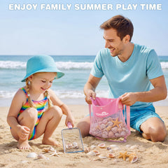 Dreamon filter sand scoop helps kids sift shells quickly.